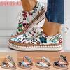 Women Sneakers Elegant Floral Printed Lace Up Female Flat Shoes Fashion Round Toe Lady Vulcanized Shoes Women Casual Shoes