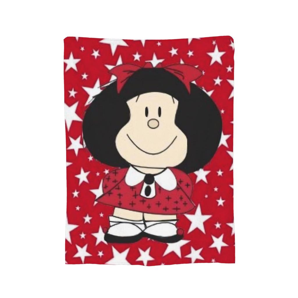 Mafaldas Love Smile Flannel Blankets  Funny Throw Blanket for Home cm Plush Thin Quilt