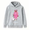Kids Unisex 100% Cotton Crew Neck Short Sleeve T-Shirt, Cute Cartoon Bear in Pink Tracksuit with Pet Dog Print Casual Soft Tee for Boys Girls Daily We