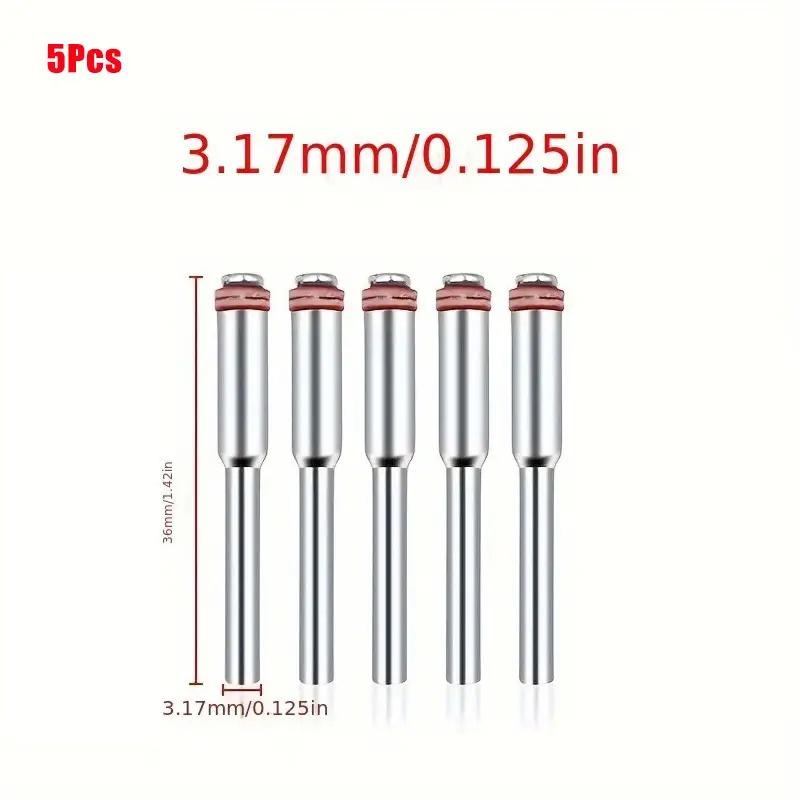 5pcs Shank Accessory For Rotary Tool 1/8 Shank Mandrel For Disc Cut Polish 2.35/3/3.175mm Shank Drill Attachment