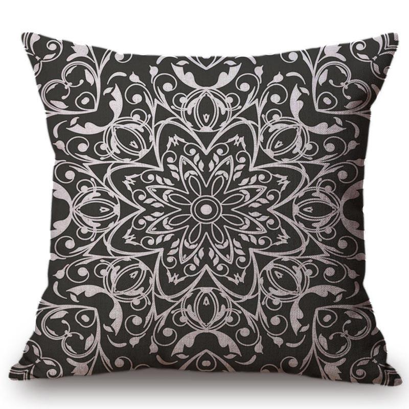 Florals Beautiful Leaf Floral Mandala Waves Stripe Paisley Geometry Prints Cotton Linen Cushion Cover Sofa Throw Pillow Case