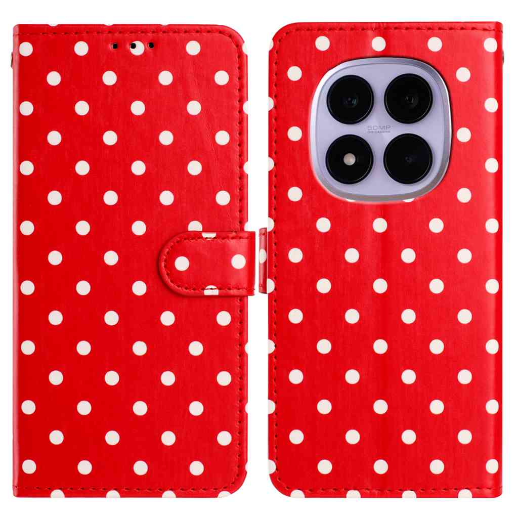 For Xiaomi Poco M8 5G/Redmi Note 15 5G (Global)/15 4G (Global) Leather Case Polka Dot Pattern Wallet Stand Folio Phone Cover