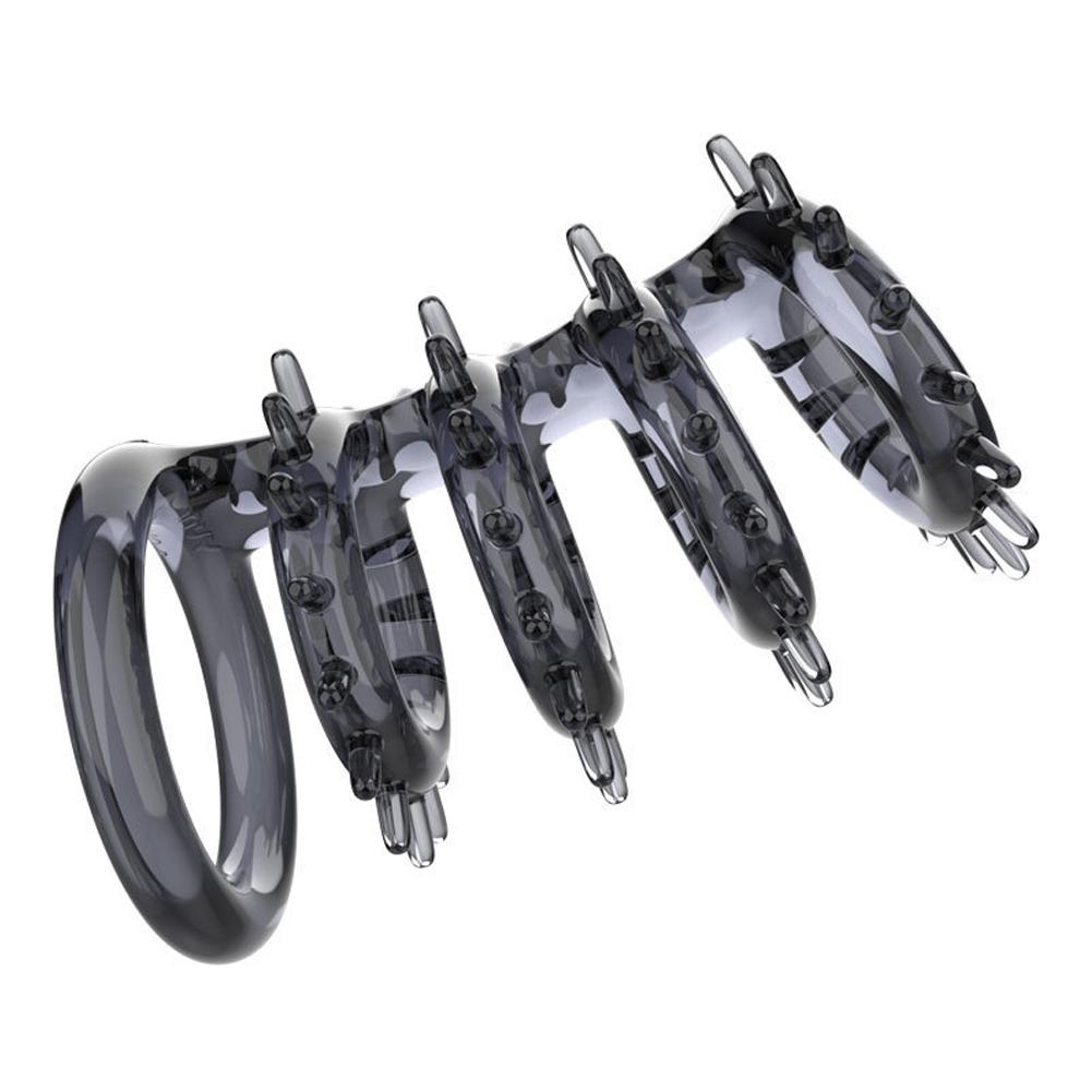 Silicone Penis Enlargement Sleeve Reusable Penis Extender Ring Dildo Enhancer Anal Sex Toys For Men No Vibrator For Women