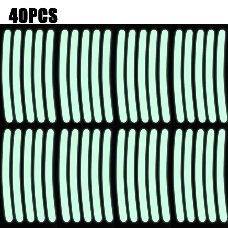 20 Pezzi Strisce Adesive Riflettenti Colorate per Mozzo Ruota Auto Moto Adesivo Decalcomania Styling Auto Decalcomanie Accessori Decor Auto Moto