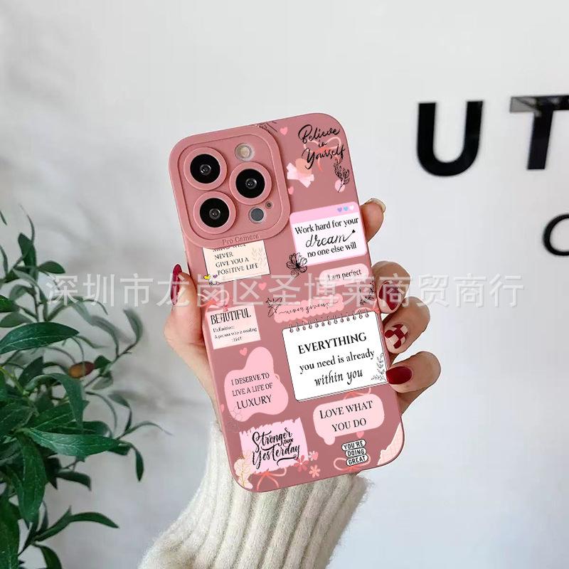 English label applies to Apple 16 mobile phone case iPhone15 transparent 14 airbag 13promax12 advanced