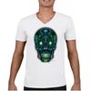 Bright Sugar Skull V-Neck T-shirt Dia De Los Muertos Neon Day of the Dead Tee