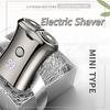 Mini Barbeador Barbeador Elétrico Barba:-Barbeador elétrico profissional, barbeador de barba, cabelo molhado e seco, barbeador móvel com 2 cabeças giratórias, barbeador de viagem masculino