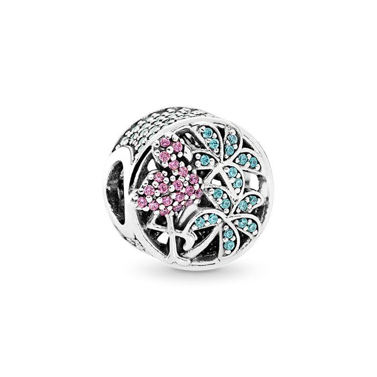 Pandora Multicolor Rainforest Flamingo 925 Silver Jewelry Accessories Women Jewelry 792117CZS Silver,F