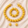 European and American Personality Exaggerated Design Round Bead Handmade Beaded Necklace Niche Retro Necklace Set Three-piece Set