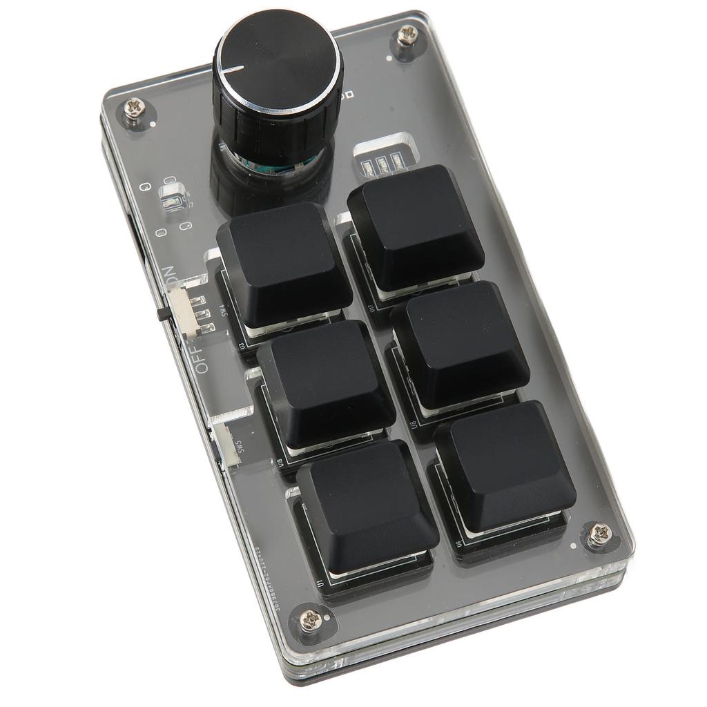 Mechanical Gaming Keypad 6 Keys 1 Knob Small USB Wireless Dual Mode OSU Keypad DIY Programmable Keyboard