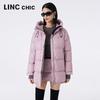 Jinyujie Women's Mid-length Hooded 90% Duck Down Puffer Jacket