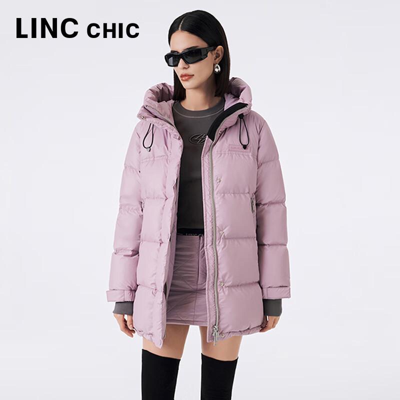 Jinyujie Women's Mid-length Hooded 90% Duck Down Puffer Jacket