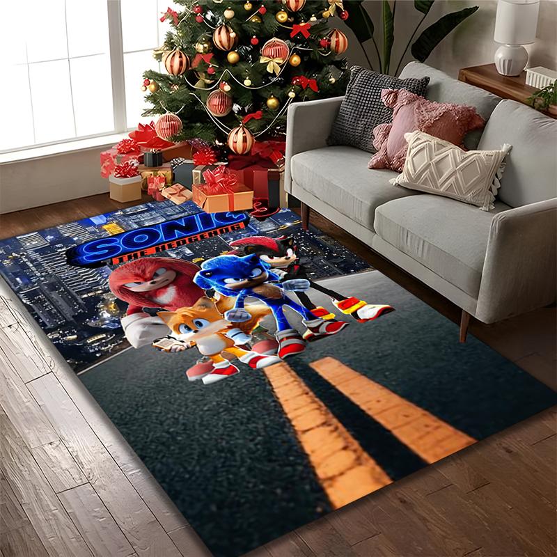 1pc SONIC Rug, Digital Printed Home Chair Sofa Mat, Durable Office Area Carpet, Beautiful Festival Decorations