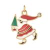 Stainless Steel Enamel Santa Snowflake Pendant Keychain Bracelet Necklace