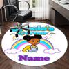Custom Name Gracie's Corner Printed Round Rug Carpet Chair Rug Area Rug Entryway Doormats,for Office Chair Living Room Bedroom Kitchen Room.