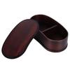 Portable Lunch Box Set Japanese Wooden Food Storage Container for Home Picnic 17x9cmPainted