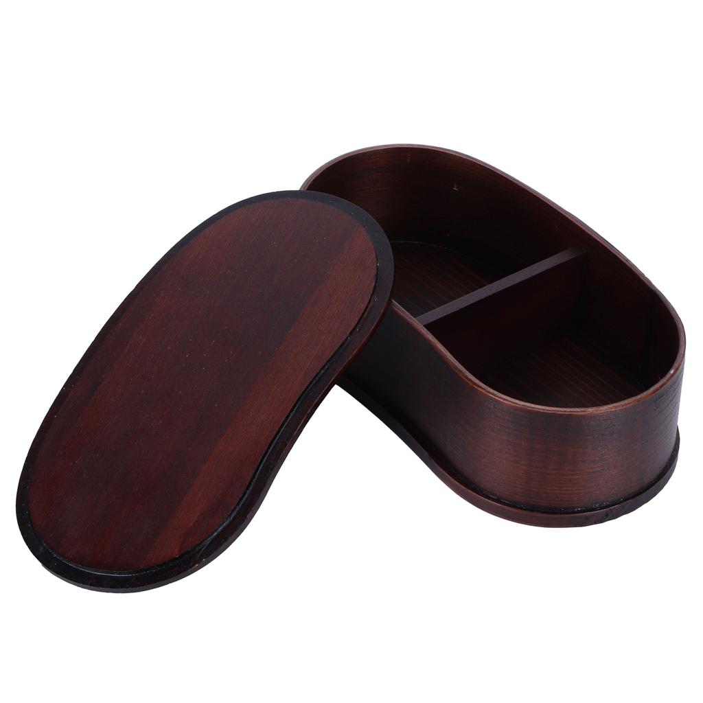 Tragbares Lunchbox-Set Japanischer Holz-Lebensmittelbehälter für Zuhause Picknick 17x9cm Bemalt