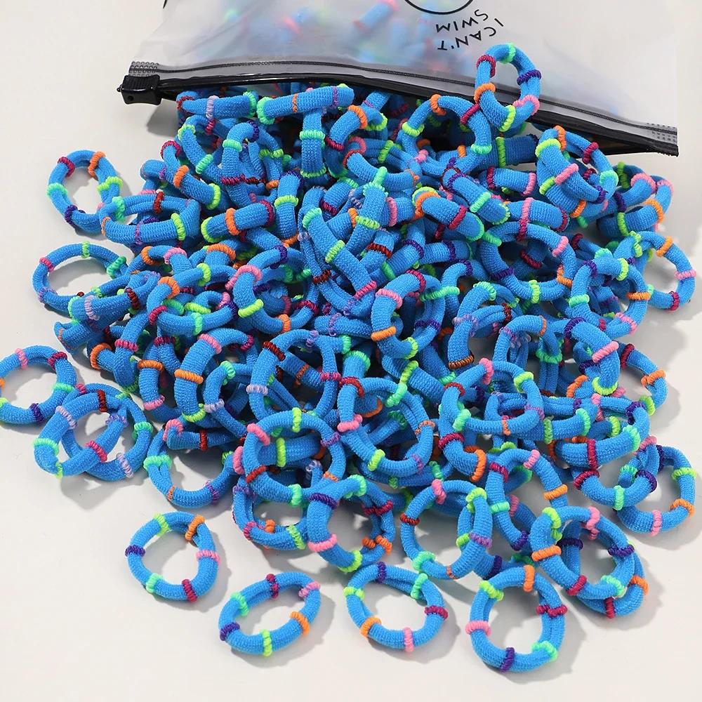 

60 шт./лот цветные эластичные резинки для волос для детей, резинки для волос для конского хвоста, детские аксессуары для волос