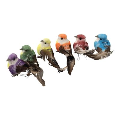 Pássaro Artificial Woodland Pena Falsa Simulação Miniatura Exibição Jardim