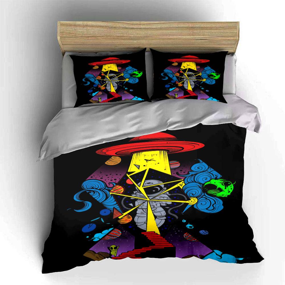 Astronaut, UFO, planets, patterns. Bedding sets Duvet cover sets Duvet covers Pillowcases(1* Duvet Cover 2* Pillowcases without duvet insert)
