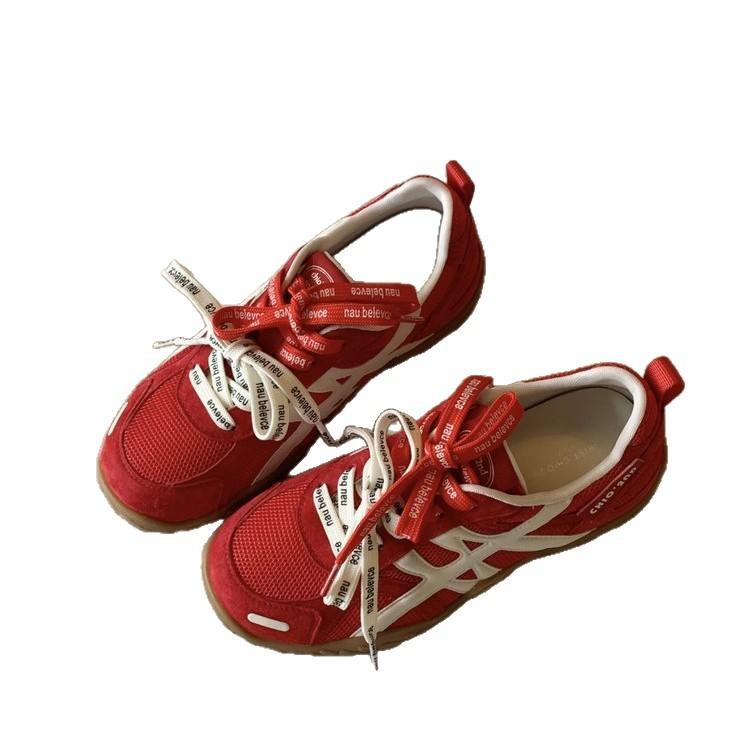 Leather Thick-soled 5CM Height Increase, German Training Shoes 2025 Autumn Super Fire Lightweight Summer Shoes Sports Shoes Casual Shoes