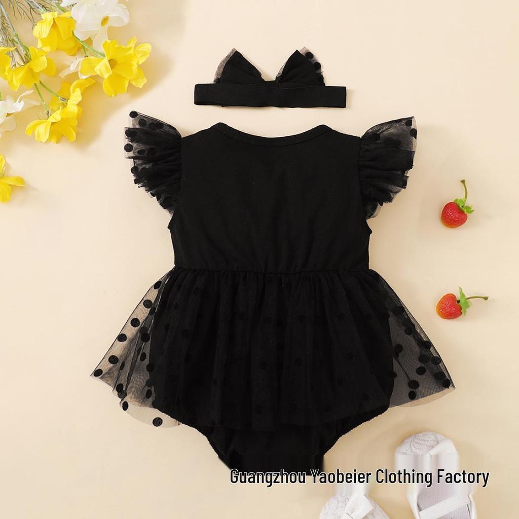 Nyári Patchwork Hálós Ujjatlan Jumpsuit Kislányoknak - Besteller Háromszög Body