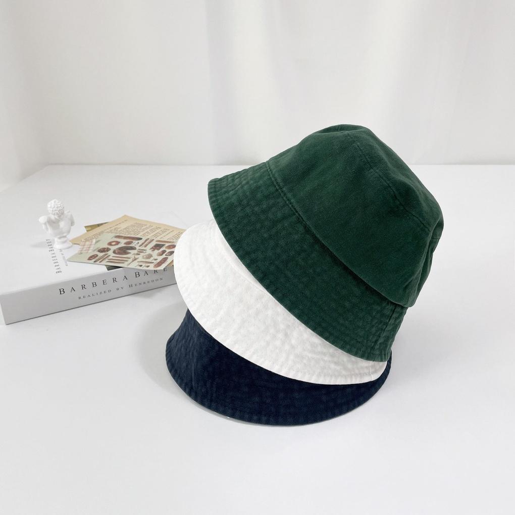 Women's and Men's Autumn Washed Plain Bucket Hat