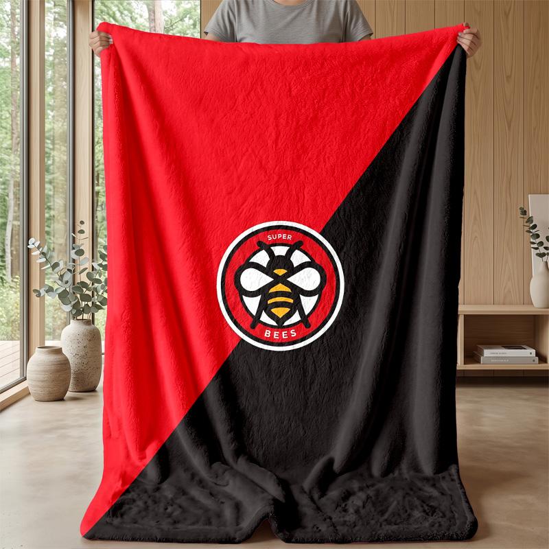Brentford Football Print Flannel Blanket, Soft Warm Lightweight Throw Blanket for Sofa Bed Camping