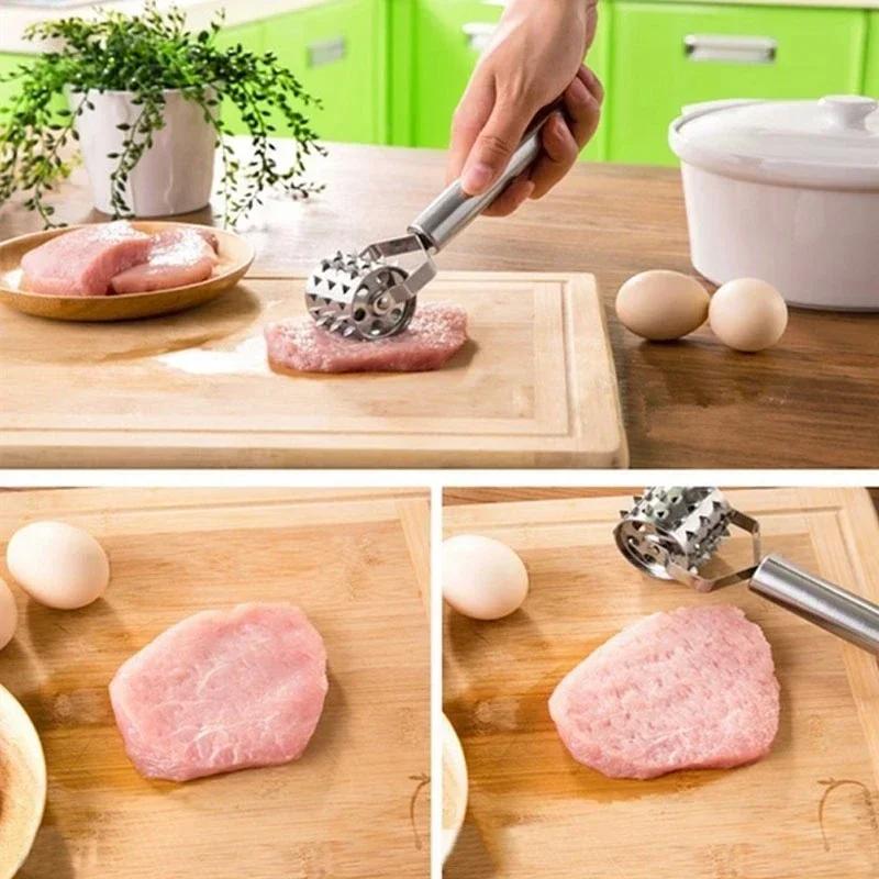 Kitchen Household Tools Stainless Steel Useful Loose Meat Tenderizers Meat Hammer for Steak Knock-sided for Steak Pork Supplies