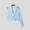 INCERUN Herren Einreihig mit Kerb-Revers Ein Langarm Patchwork Ausgeschnitten Lässig Dünn Kurz Geschnittene Blazer Tops
