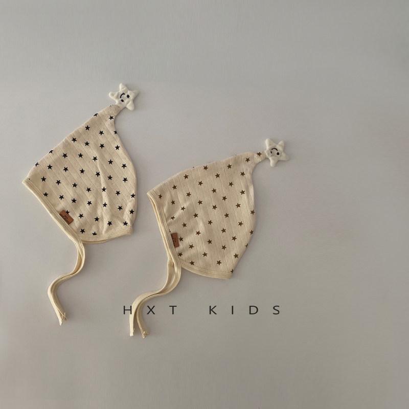 2026 Spring Newborn Star Pattern Lace-up Baby Ear Protection Hat - Super Cute Fetal Cap