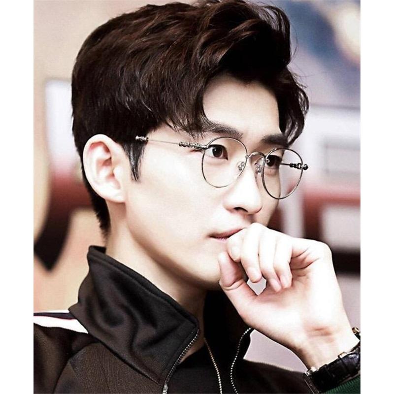 Handmade CHAR trendy and versatile glasses frame, ultra-light pure titanium retro round frame with anti-blue light myopia frame for men and women