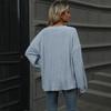 Autumn and Winter V-neck Loose Casual Long Sleeved T-shirt Women Fashion Elegant Simple New Solid Color Top Office Shirt Women's Clothing