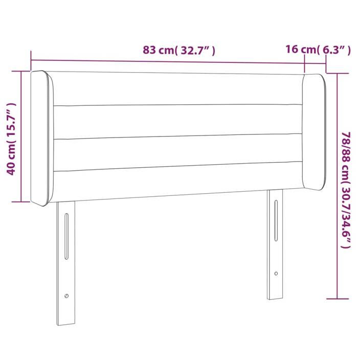 VidaXL LED Headboard Bedroom Furniture Single Bed Accessory Headboard Bed Frame Interior Dark Grey 3123407