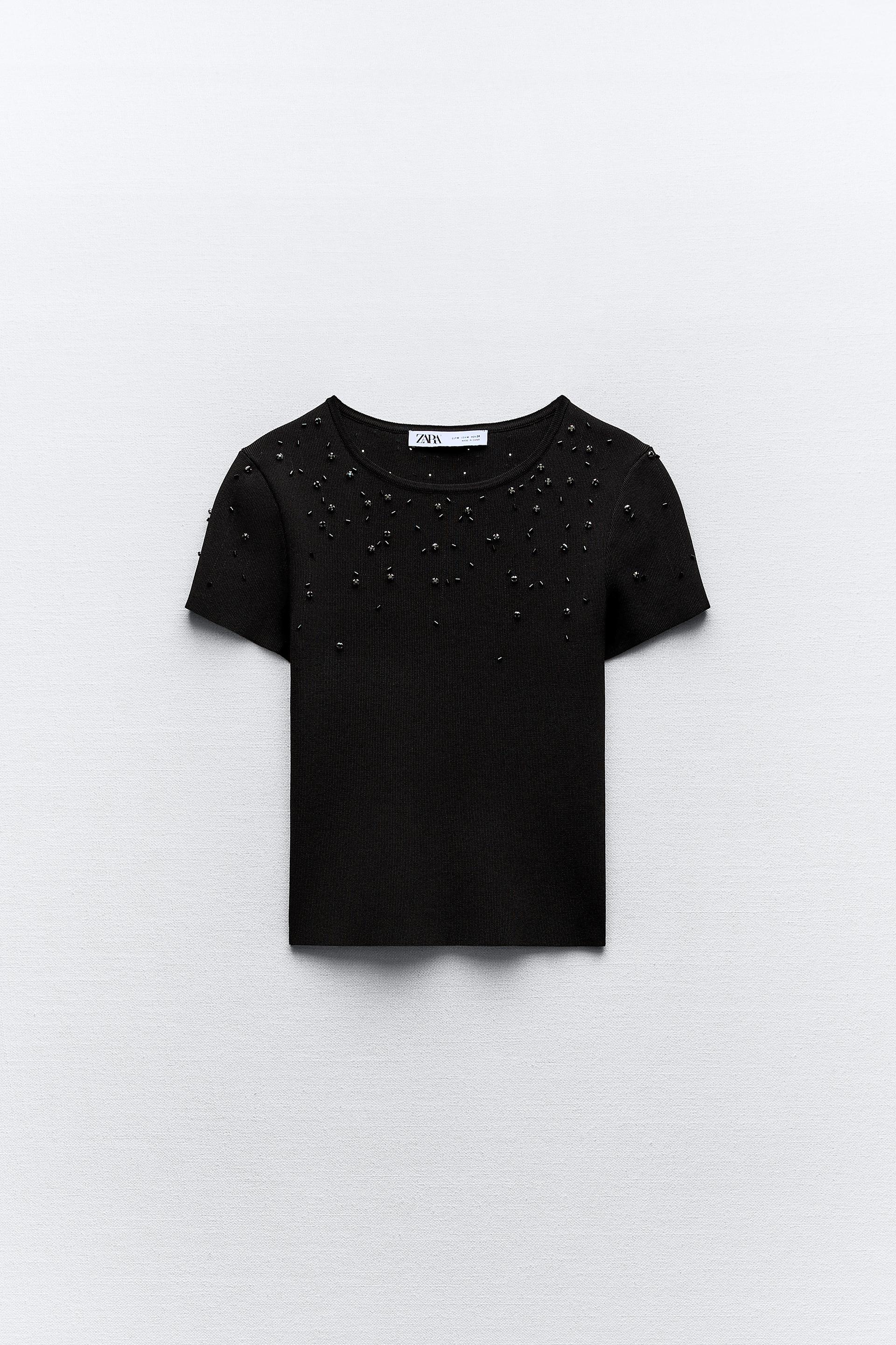 

ТРИКОТАЖНЫЙ ТОП С БИСЕРОМ