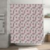 Modern Geometric Bath Shower Curtain Waterproof Bathroom Decor for Home Decoration In White Pink (180x240cm)