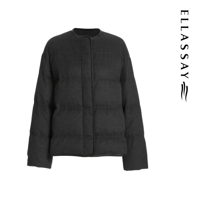 ELLASSAY Women's 2025 Winter Dark Grey Cocoon Down Jacket