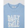 8seconds Wave Letter Jacquard Round Neck Short Sleeve Pullover Sky Blue