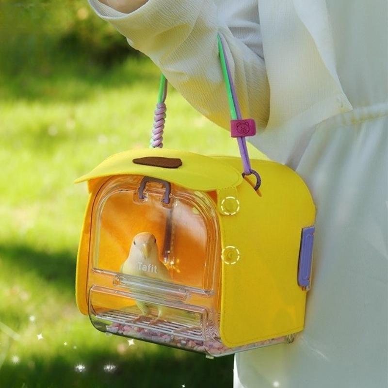 Parrots Cages Portable Outdoor Transparent Bird Bag Breathable Peony Cages Lightweight Bird House Supplies Small Pets Carries