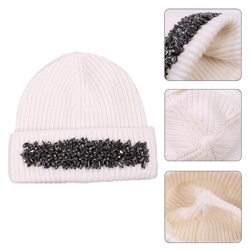 Wild Wool Hat Shiny for Rhinestone Knitted Hat Ear for Protection Warm Autumn Winter for Boy Girl Xmas Halloween New Yea
