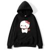 Red Flower From Panda BuBu To Bear DuDu Hoodie Cute Baby Bears Sweatshirts Couple Clothes Women's Streetwear