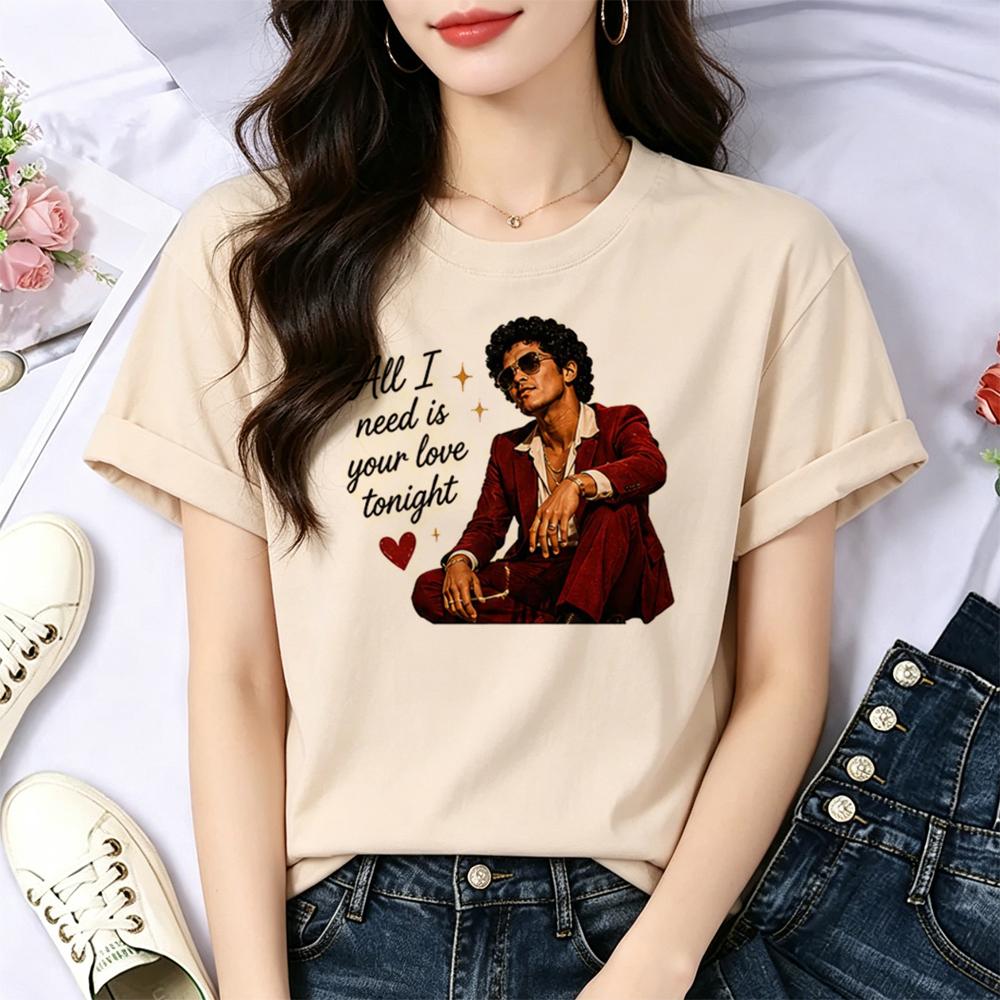 Bruno Mars tshirt Women goth jojifuku graphic gyaru vintage t shirt harajuku emo Retro vintage graphic