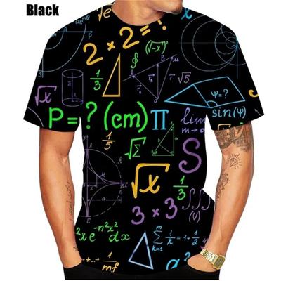 Camiseta de Moda con Diseño Creativo de Fórmulas Matemáticas Matemáticas Impresión 3D para Hombre Tallas Grandes Casual Manga Corta Camisetas Universales