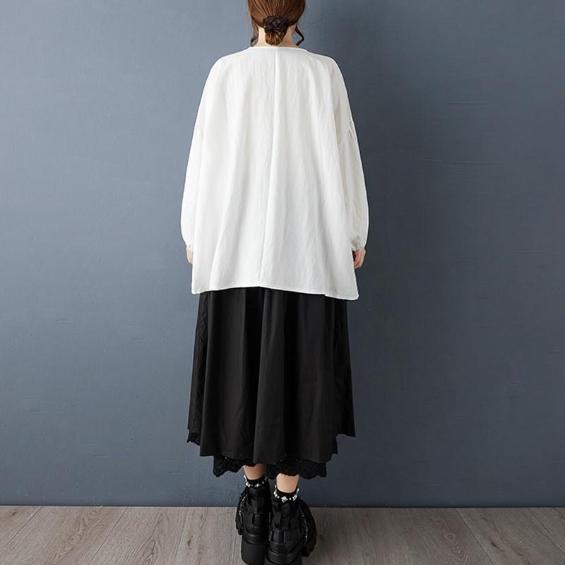 long sleeve oversized cotton Spring autumn tshirt vintage tee t shirt casual loose tops women 2025 t-shirts clothes