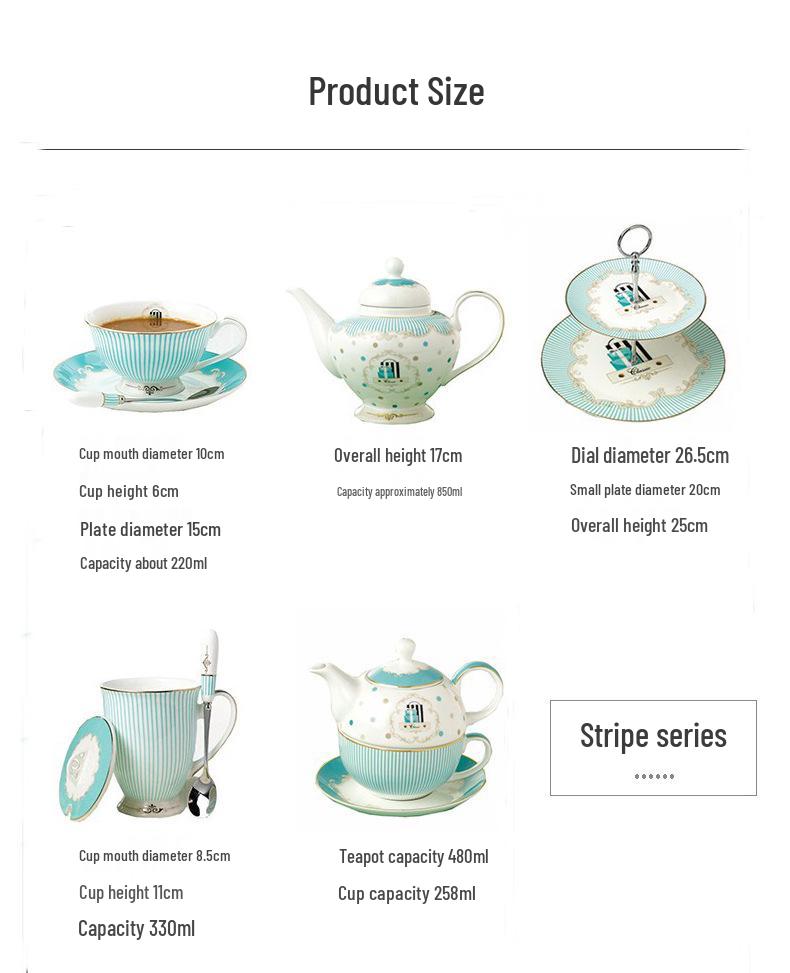 Creative European Bone China Tea Set: Cup, Saucer, Teapot, Dessert Plate, Double-Layer Fruit Bowl, Mix & Match