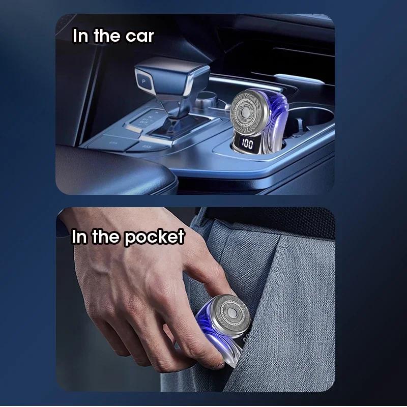 Waterproof Electric Shaver Mini Shavers Portable Male Travel Shaver with Digital Display USB Rechargeable Dry Wet Shave Razor