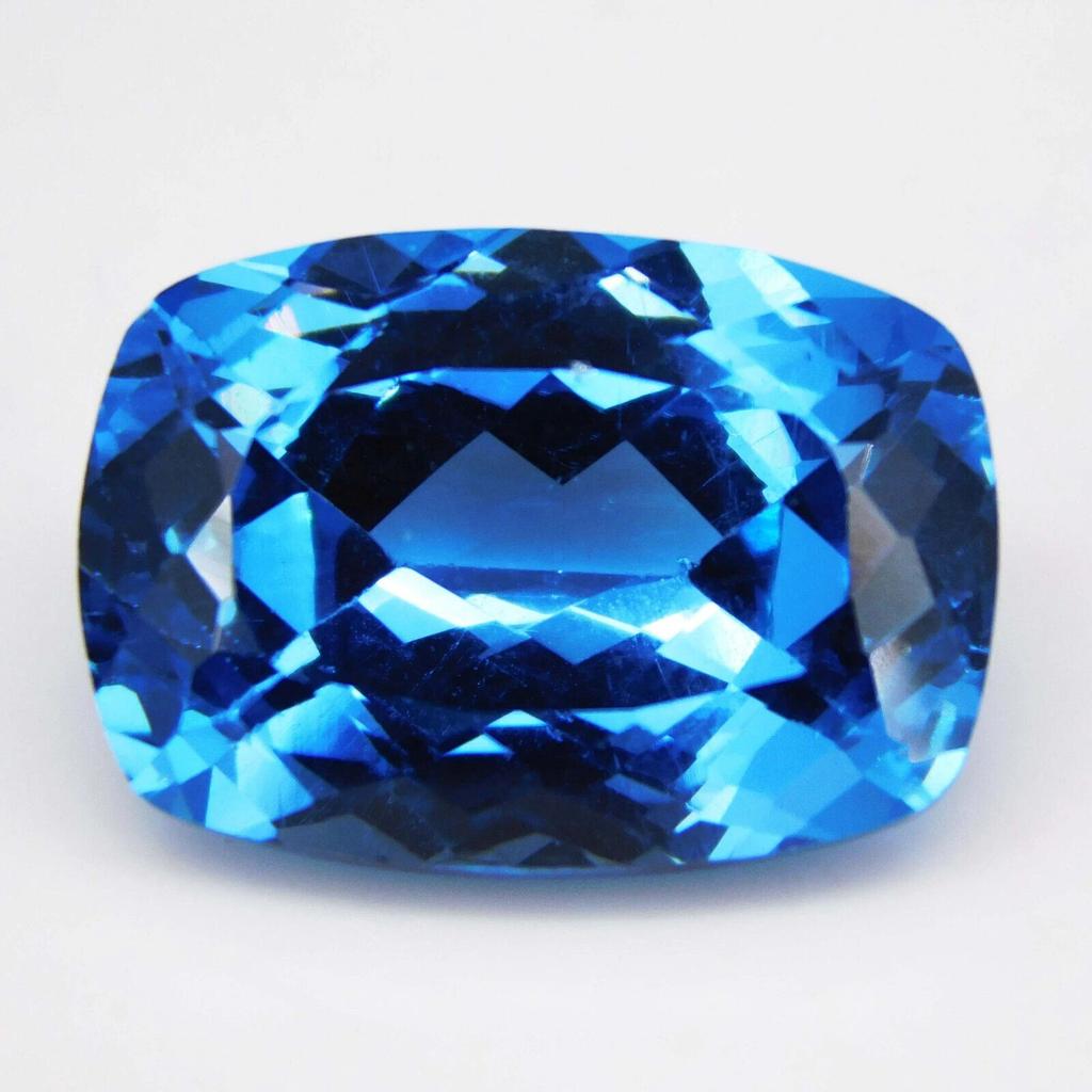 24.45 Ct Flawless Natural Teal Sapphire Cushion Rare Loose Gemstone