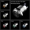 Waterproof 3V 5V 9V 12V 24V 110V 220V Push Metal Button Switch Momentary/Latching 12mm LED