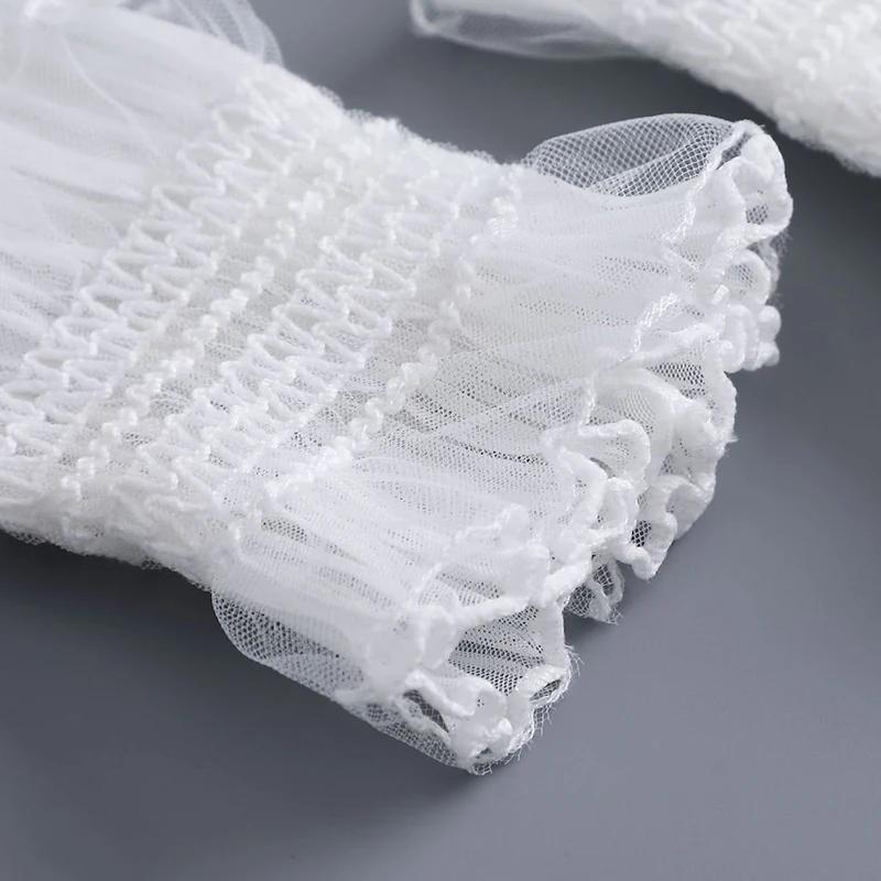Perfect Match 1Pair Women Fake Cuff Sweet Floral Lace Horn Cuffs Shirt Detachable Fake Sleeves Sweater Wrist Cuffs Sweater Blouse Horn Cuffs