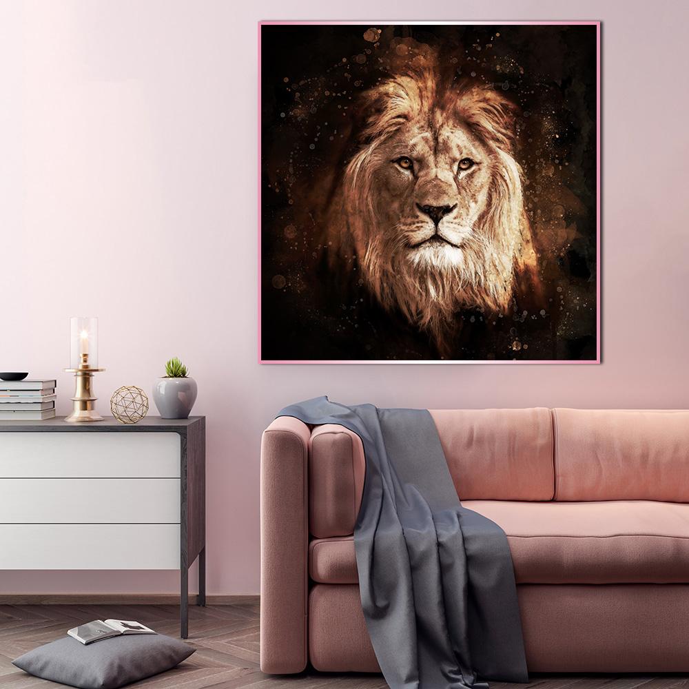 Digital Art Lion Painting Print Modern Abstract Canvas Poster Creative Animal Picture for Living Room Home Wall Decor Cuadros